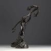 MEYER (XX) ‘Jeune femme portant une ancre’ Bronze sculpture, signed, stamped and numbered E. Godard Cire Perdue 4/8.