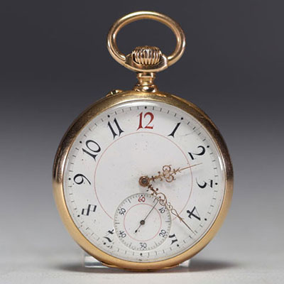 Vacheron Constantin Genève - Pocket watch in 18k gold with off-centre seconds, total weight 81gr.