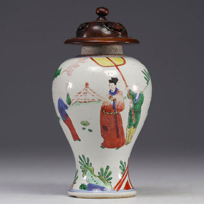 China, Doucai porcelain vase with figures, Ming period.