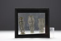 Ensemble de négatifs sur verre d'art coloniale et d'expéditions congolaise, vers 1920.