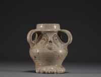 Raeren - Rare stoneware jug decorated with faces, salt glaze, early 16th century.