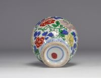 China - Doucai vase decorated with dogs and flowers, Kangxi period (1661-1722)