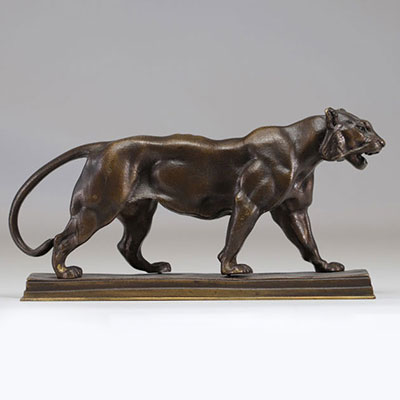 Bronze panther signed Barry