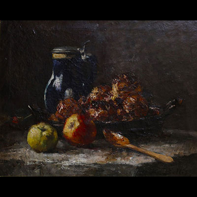 Hubert BELLIS (1831-1902) ‘Nature morte aux fruits’ Oil on canvas, signed.