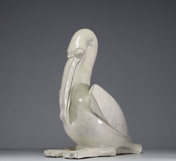 Roger DUTERME (1919-1997) ‘Pelican’ Glazed terracotta, mark on the piece, circa 1970.