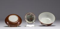 China - Set of three 18th century porcelain pieces.