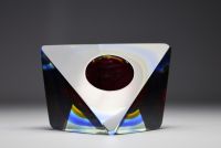 Flavio POLI (1900-1980) Sommerso Murano glassware, multi-layered glass ashtray, circa 1970.