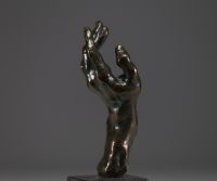 Auguste RODIN (1840-1917) ‘Main gauche’ Bronze proof with brown patina, bears the founder's stamp G. Rudier Fondeur Paris.