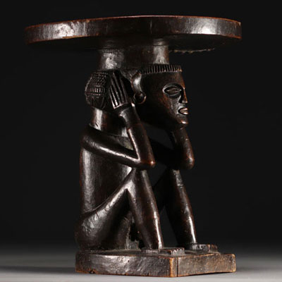 Tabouret  anthropomorphe -Tchokwé - Rep.dem.Congo