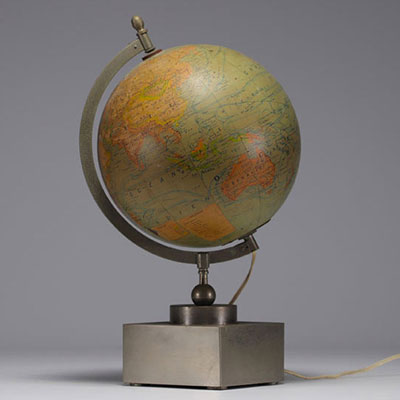 Jacques ADNET (1900-1984) attr. to - Luminous modernist globe, publisher Forest in Paris.