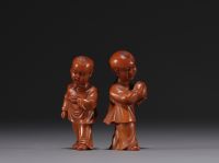 China - Couple of boxwood children, circa 1900/20.