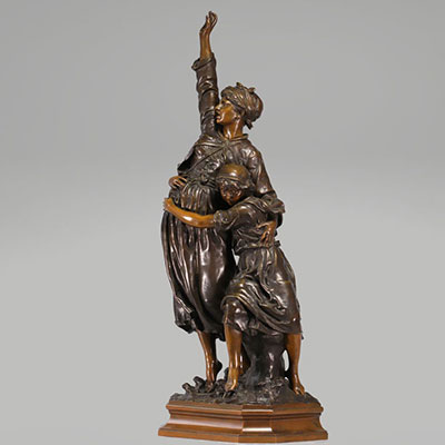 Jean Didier DEBUT (1824-1893) Large bonze with two patinas 