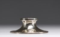 Sterling silver inkwell with tortoiseshell lid, English hallmarks.