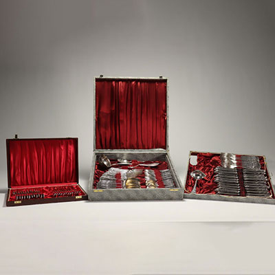 112-piece silver-plated household set.