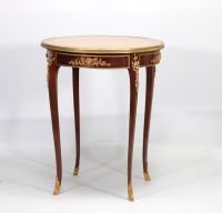 Small marquetry and ormolu pedestal table in the style of Adam WEISWEILER (1744-1820)