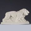 In the style of Auguste LEJAN (XX) Lion, Peugeot model, cracked earthenware proof, 20th century.