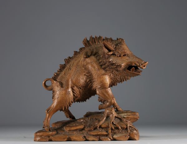 'The boar' carved wood from the Black Forest.