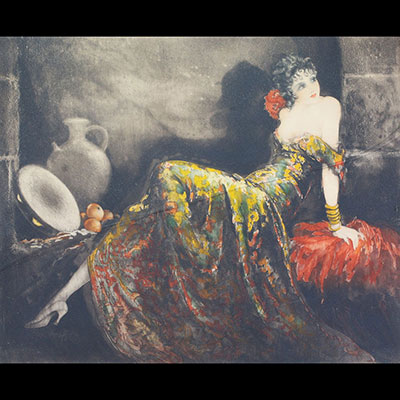 Louis ICART (1888-1950) ‘Gitane’ Lithograph signed and numbered 310/350.