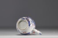 China - white, blue and red porcelain pot decorated with landscapes and figures, Qing period.