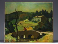 Albert RATY (1889-1970) ‘Maison en Ardenne’ Oil on canvas, signed.