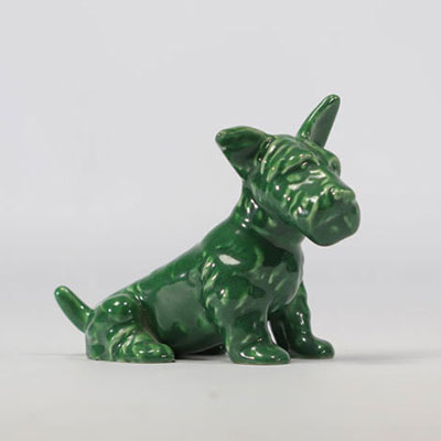 VILLEROY & BOCH Septfontaines, green seated dog in earthenware