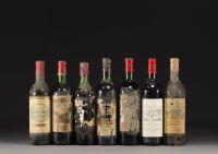 Lot de 21 bouteilles de divers vins de Bordeaux.