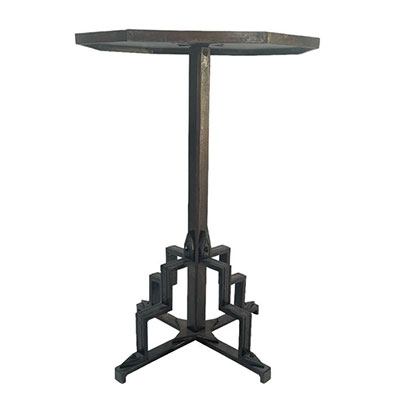 Wrought iron pedestal table, French Art Deco work from 1930