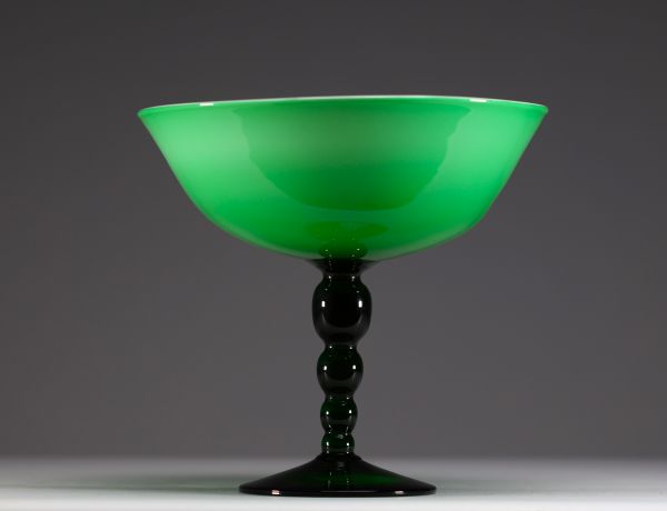 Carlo MORETTI (1934-2008) Murano - Coupe sur pied en verre soufflé.