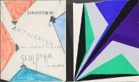 Exceptional set of abstract compositions known as ‘Modernisme Ludique’ including three poster designs for the Middelheim, pencils, watercolours, collages, 50s-60s