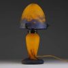 MULLER Frères Lunéville - Art Nouveau mushroom lamp in marmorated glass, double signature.