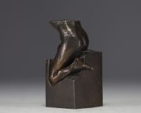 Félix ROULIN (1931-2003) ‘Jambe de femme’ (Woman's leg) A bronze sculpture with a matte brown patina, signed and numbered 1/25.