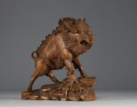 'The boar' carved wood from the Black Forest.