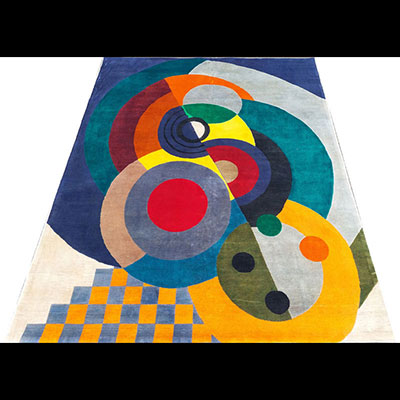 Sonia DELAUNAY (1885-1979) According to - Hand-knotted Merino wool rug, 250/200cm.