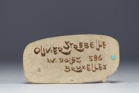 Olivier STREBELLE (1927-2017) Sans-titre, glazed ceramic bas-relief, signed on the back in full letters ‘Olivier Strebelle av. Dolez 486 Bruxelles’, c. 1958