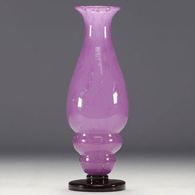 Schneider vase à piédouche violet