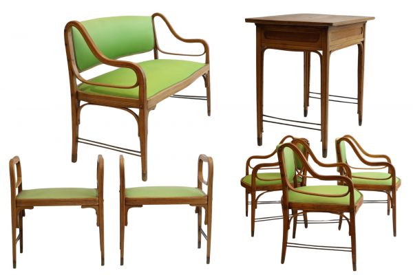 Otto WAGNER (1841-1918) Ensemble de mobilier édité par Jacob & Joseph Kohn, vers 1900.