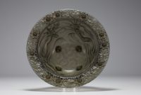 Josef INWALD (1837-1906) Moulded glass bowl with mermaid decoration, circa 1930.