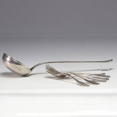 Set of solid silver cutlery, hallmarked A1.