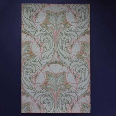 Très rare échantillon de papier à tapisser Art Nouveau anglais, travail Arts and Craft, c.1895.