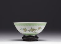 China - Rare Rose Family porcelain bowl with floral decoration and imperial mark, Jiaqing period (1796-1820).