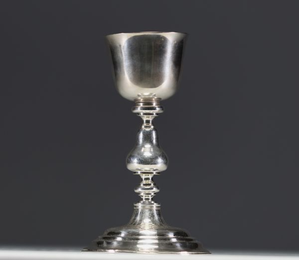 Chalice in solid silver (restored, goblet removed).