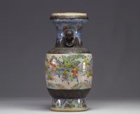 China - Nanking porcelain vase with battle scene decoration, 19th century.