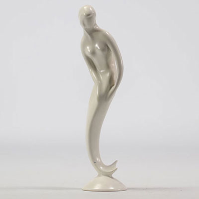 VILLEROY & BOCH Septfontaines sculpture en forme d'une sirène  blanche en faïence