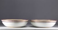 Eugène POITEVIN (1806-1870) - Imposing pair of Sèvres porcelain dishes decorated with Nymphs from 19th century