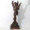 ‘Mephistopheles’ Imposing walnut sculpture, 19th century Italian work.