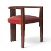 Modernist Art Deco tripod armchair in mahogany veneer.