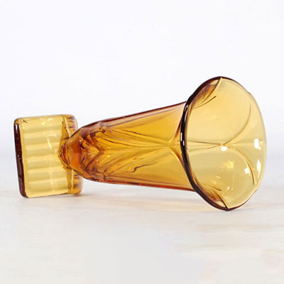 Val Saint Lambert Luxval vase in shades of yellow on base - Art Deco