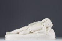 Raymond GAYRARD (1777-1858) ‘Sleeping Cupid’ 19th century white marble sculpture.