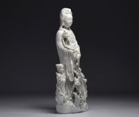 China - Chinese white porcelain Guanyin figure, 20th century.