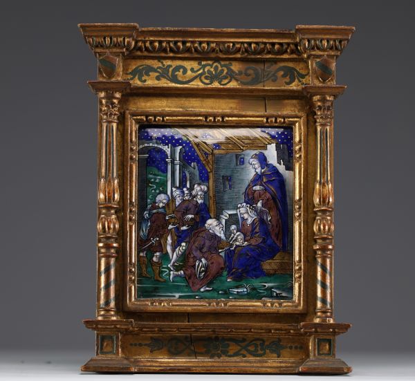 ‘Presentation of Jesus to the Magi’ Limoge enamels on copper, late 19th century.